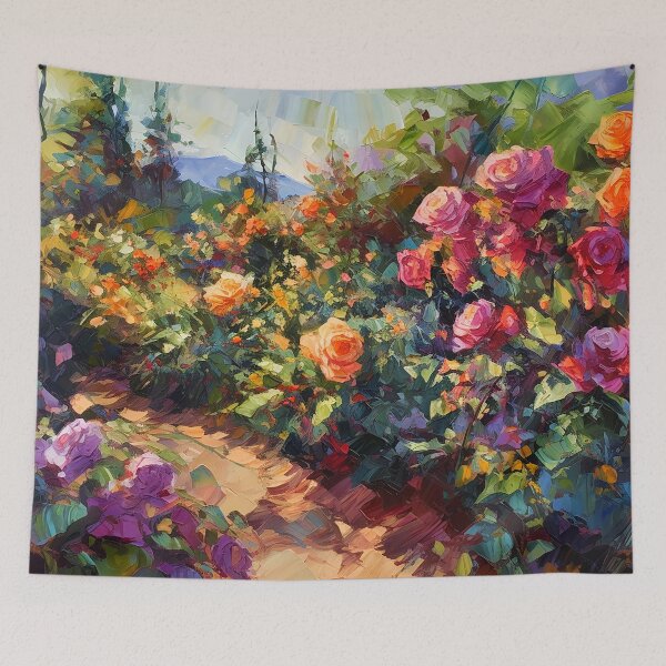 Item preview, Rose Garden -  impressionism painting 2 designed and sold by Red Witch Art.