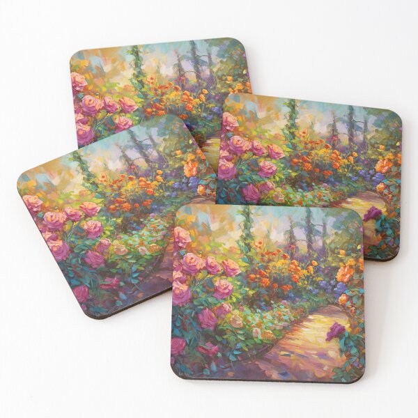 Item preview, Rose Garden -  impressionism painting 3 designed and sold by Red Witch Art.