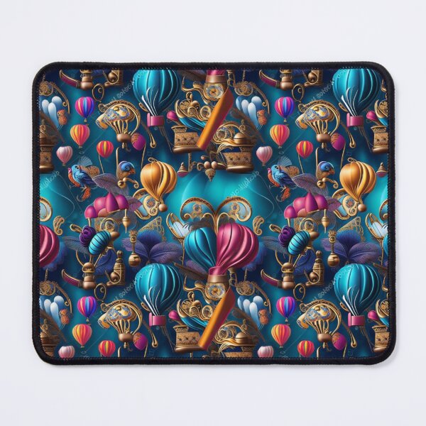 Item preview, balloon, feathers and flowers repeating pattern designed and sold by kiyaansh16.