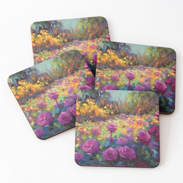 Item preview, Rose Garden -  impressionism painting 4 designed and sold by Red Witch Art.