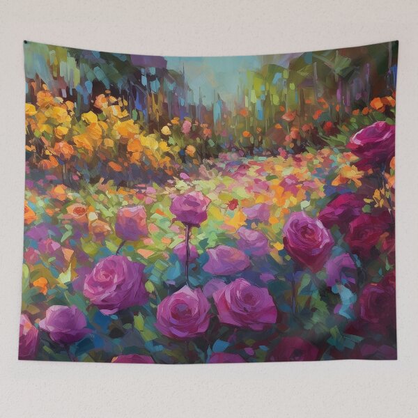 Item preview, Rose Garden -  impressionism painting 4 designed and sold by Red Witch Art.