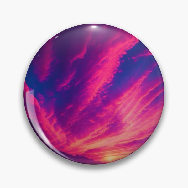 Artikelvorschau, Ein lebendiges Himmelspanorama mit Orange-, Rosa- und Lilatönen, das den Himmel bei Sonnenuntergang malt, KI-generierte Kunst entworfen und verkauft von AiGens.
