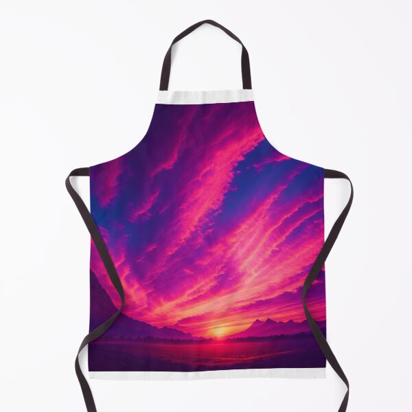Artikelvorschau, Ein lebendiges Himmelspanorama mit Orange-, Rosa- und Lilatönen, das den Himmel bei Sonnenuntergang malt, KI-generierte Kunst entworfen und verkauft von AiGens.