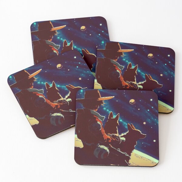 Item preview, Resting Cowboy and his two corgi dogs during space travel on the planet designed and sold by TomFrontierArt.