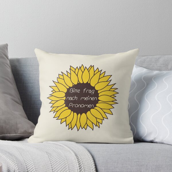 Artikelvorschau, Bitte frag nach meinen Pronomen Sonnenblume entworfen und verkauft von neuroqueer-art.