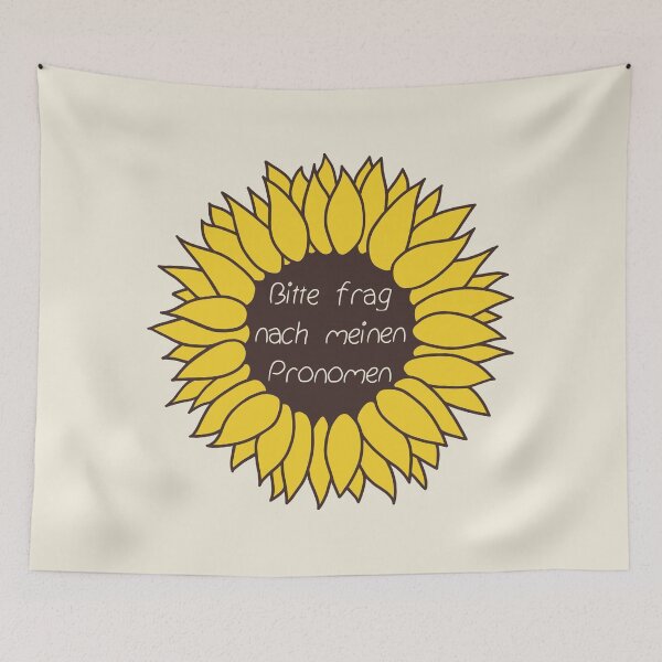 Item preview, Bitte frag nach meinen Pronomen Sunflower designed and sold by neuroqueer-art.