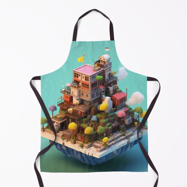 Item preview, Isometric 3D Small Town on Mountain Illustration designed and sold by Neo-Night.