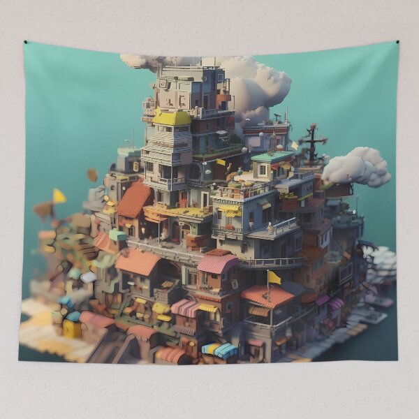 Item preview, Isometric 3D Brazil Favela Illustration Design designed and sold by Neo-Night.