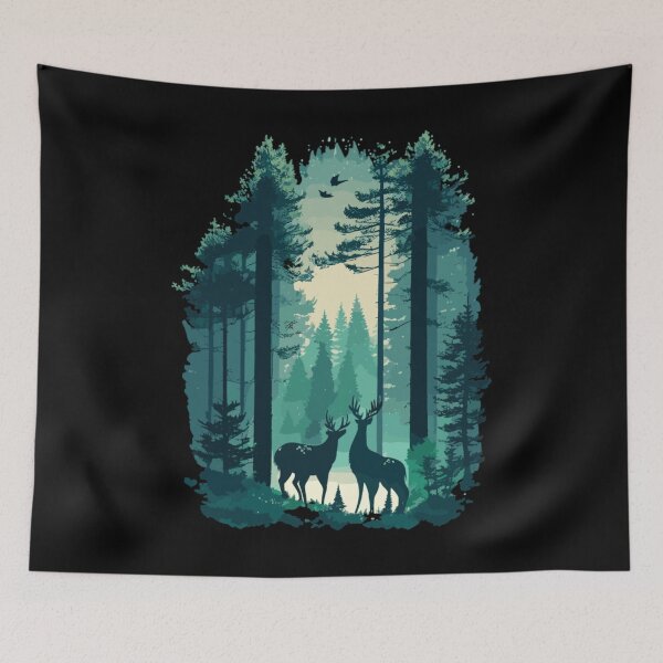 Item preview, fantasy forest landscape with Deers  designed and sold by 4youwithlove2.