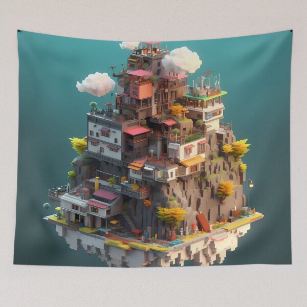 Item preview, Isometric 3D Brazil Favela Illustration Design designed and sold by Neo-Night.