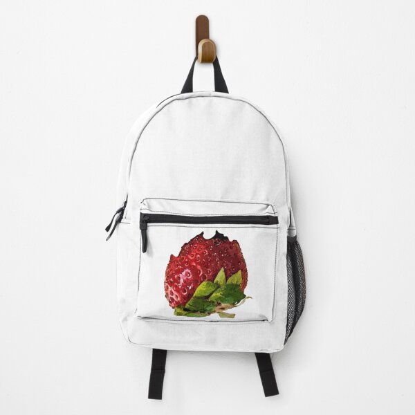 Item preview, half-eaten strawberry designed and sold by Whimsy Trail Co.