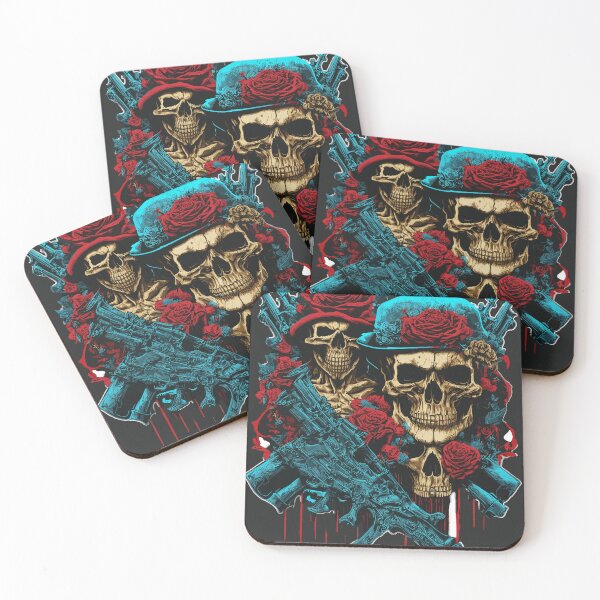 Item preview, Artistic Skull with Guns & Roses designed and sold by Designs By Johnny J.