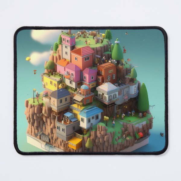 Item preview, Imaginary Isometric 3D City In The Air Ghibli Studio Illustration Design designed and sold by Neo-Night.