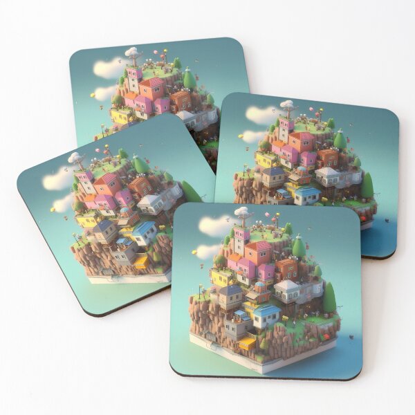 Item preview, Imaginary Isometric 3D City In The Air Ghibli Studio Illustration Design designed and sold by Neo-Night.