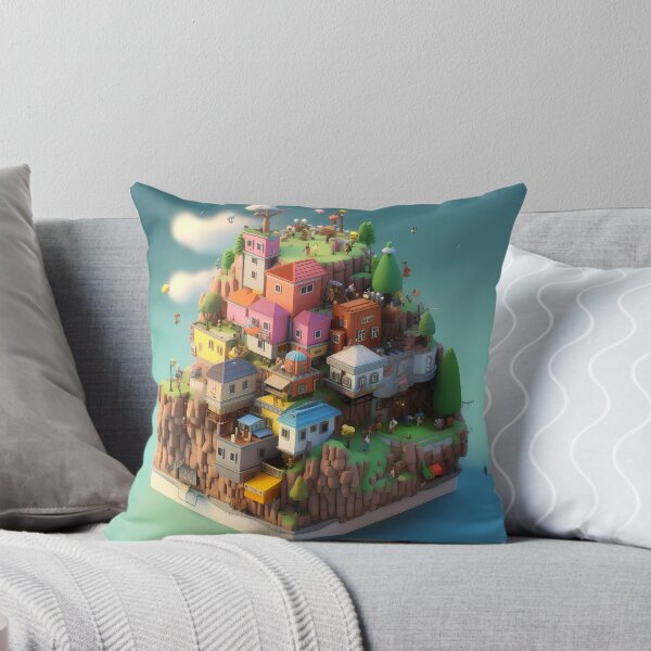 Item preview, Imaginary Isometric 3D City In The Air Ghibli Studio Illustration Design designed and sold by Neo-Night.