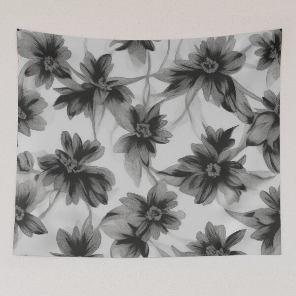 Item preview, Black and White Botanical Floral Pattern designed and sold by RossWilson12.