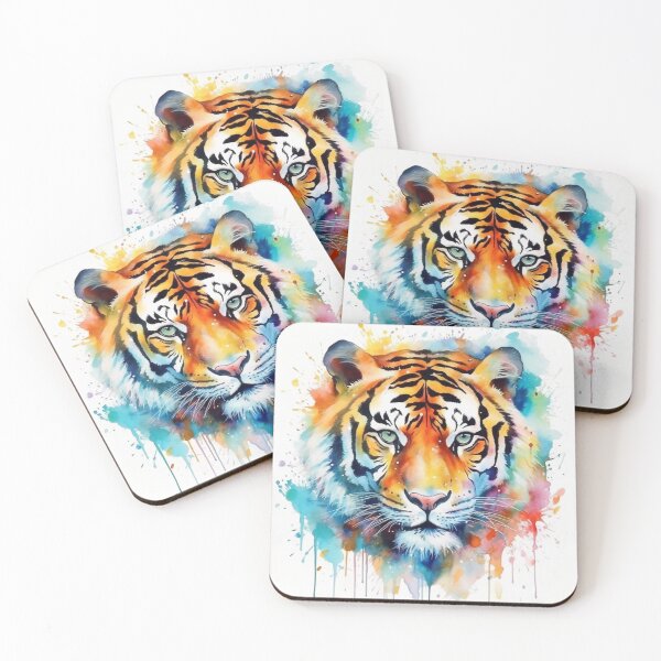 Item preview, a majestic tiger portrait in watercolor designed and sold by farizhilmi.