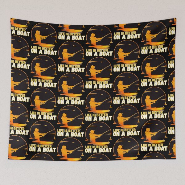 Item preview, Life is Better on a Boat Sunset Fishing Lover Vibes designed and sold by BunBuntheDog-.