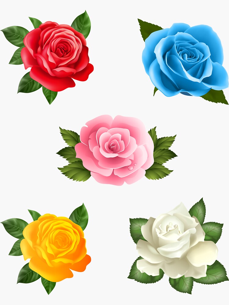 Conjunto de colección de imanes de pegatinas de flores con diseño floral  decorativo