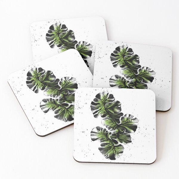 Item preview, Fantasy Flowers digital artwork in Lime Green, Black, and White designed and sold by LAEC-Shop.