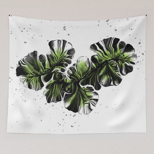 Item preview, Fantasy Flowers digital artwork in Lime Green, Black, and White designed and sold by LAEC-Shop.