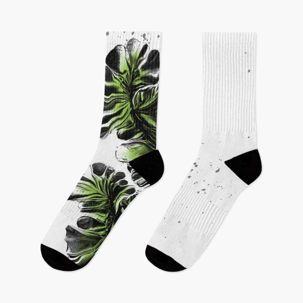 Item preview, Fantasy Flowers digital artwork in Lime Green, Black, and White designed and sold by LAEC-Shop.