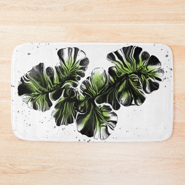 Item preview, Fantasy Flowers digital artwork in Lime Green, Black, and White designed and sold by LAEC-Shop.