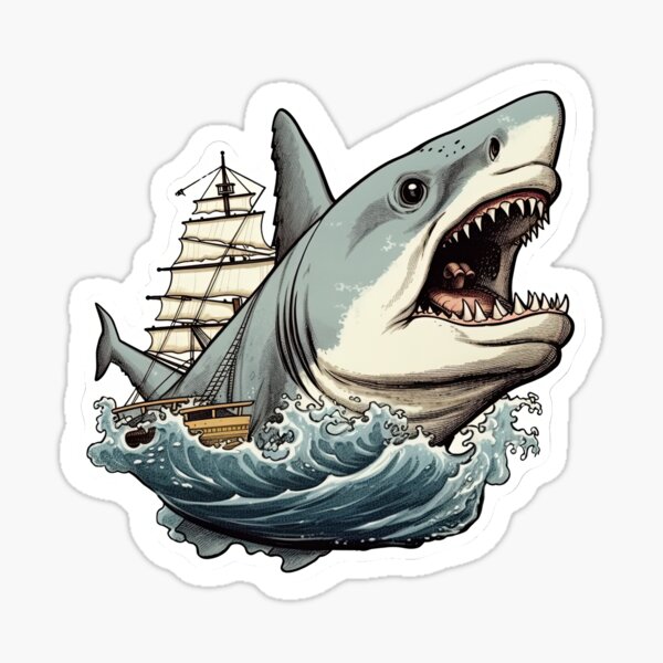 Shark Eat Stickers for Sale | Redbubble