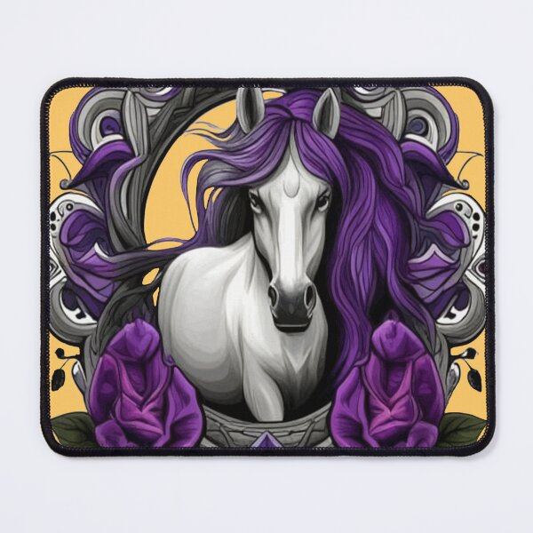 Item preview, Horse Surrounded By Purple Violet Flowers New Jersey State Tattoo Art designed and sold by taiche.