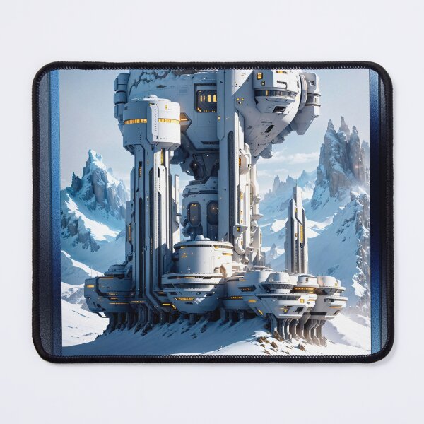 Item preview, Deep Space Outpost On The Snow Planet Exzeter Science Fiction AI Concept Art by Xzendor7 designed and sold by Xzendor7 Digital Art Creations.