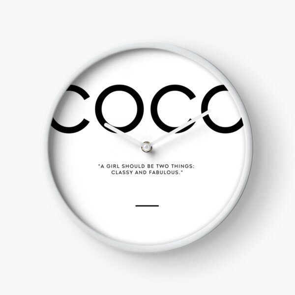 fashion coco chanel quote Clock for Sale by THEARTOFQUOTES