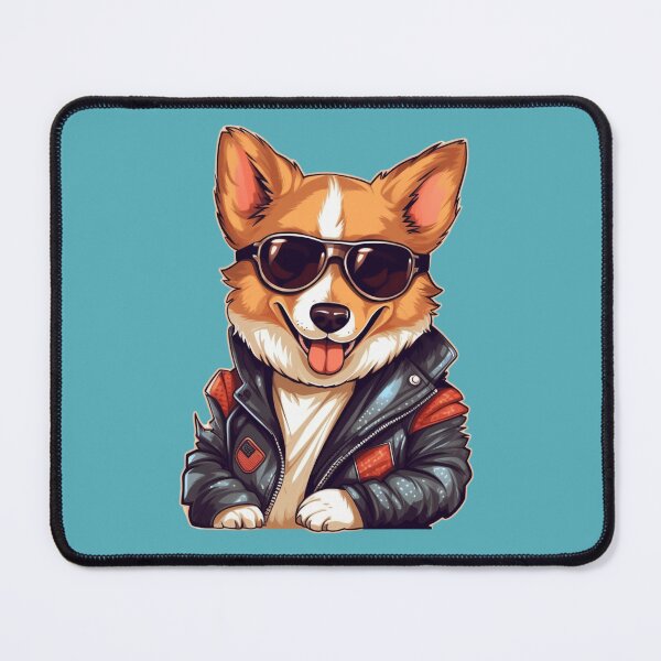 Item preview, Cute Corgi wearing leather jacket and sunglasses. designed and sold by HouseOfRosy.