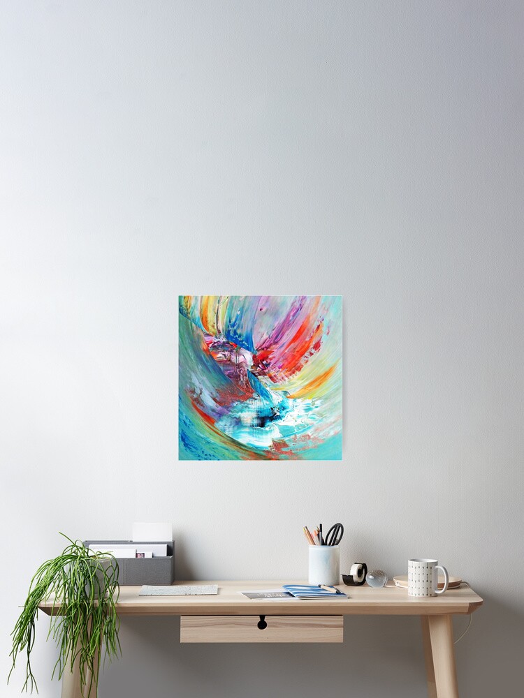 Aperçu 2 sur 3. Poster avec l'œuvre Flammes d eau créée et vendue par ElioraBousquet.