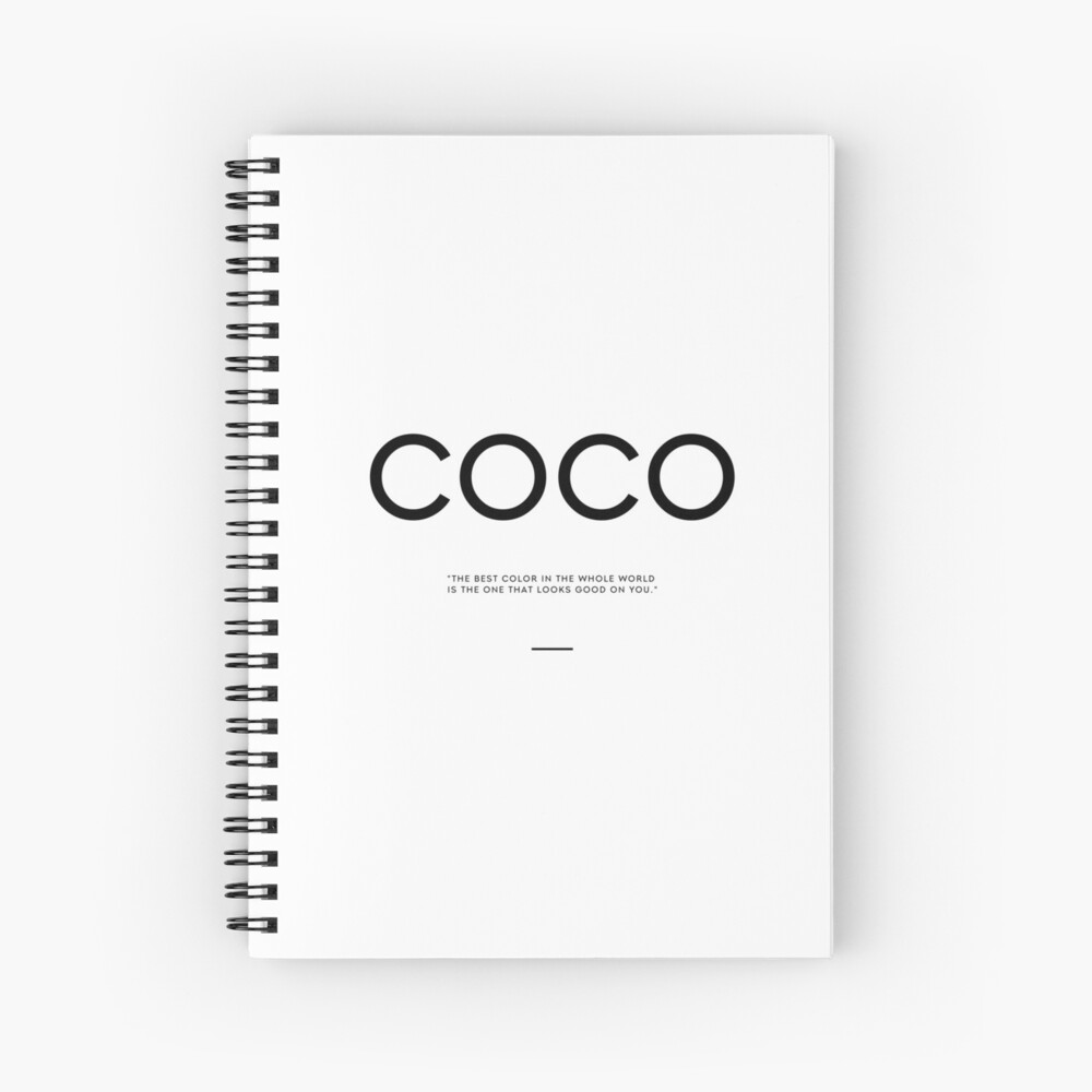 Color coco chanel quote Spiral Notebook for Sale by THEARTOFQUOTES