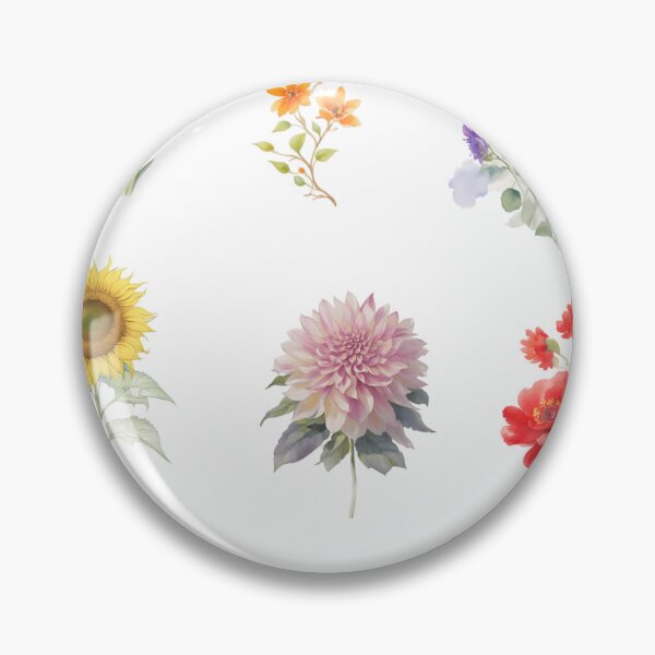 Item preview, different flowers set - watercolour painting designed and sold by Cuddleblossom.