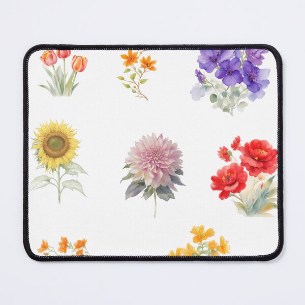 Item preview, different flowers set - watercolour painting designed and sold by Cuddleblossom.