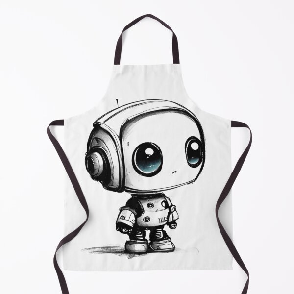 Item preview, Adorable Little Robot: A Black and White Sketch designed and sold by byaz3.