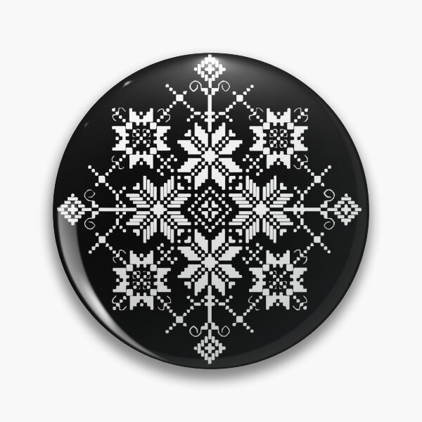 Item preview, Ukrainian Vyshyvanka embroidery is white on a black background, Traditional pattern designed and sold by Your BEST art.
