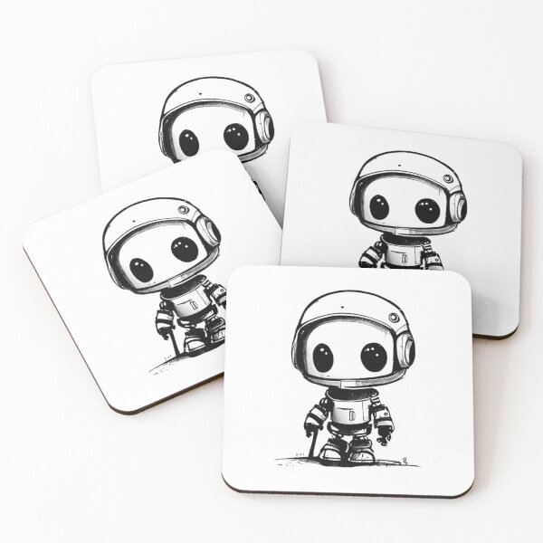 Item preview, Adorable Little Robot: A Black and White Sketch designed and sold by byaz3.