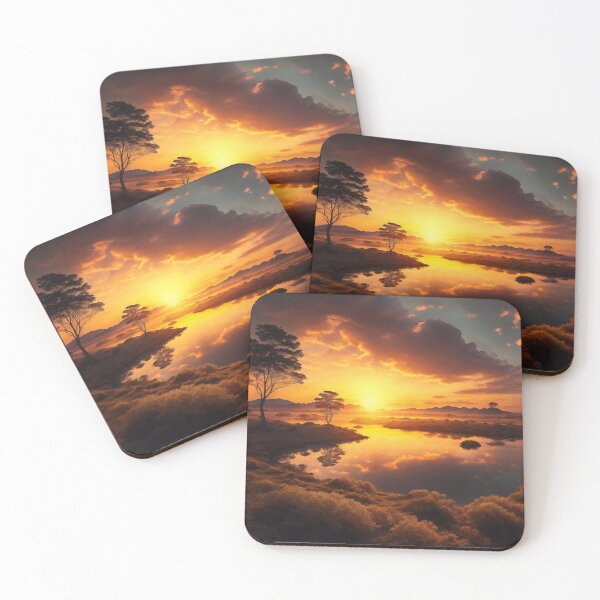Item preview, A Tranquil Sky Vista With A Golden Sunrise Slowly Illuminating The World, Ai Generated Art designed and sold by AiGens.