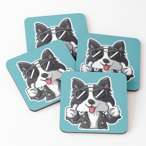 Item preview, Cute, Cool Collie wearing a leather jacket and sunglasses. designed and sold by HouseOfRosy.