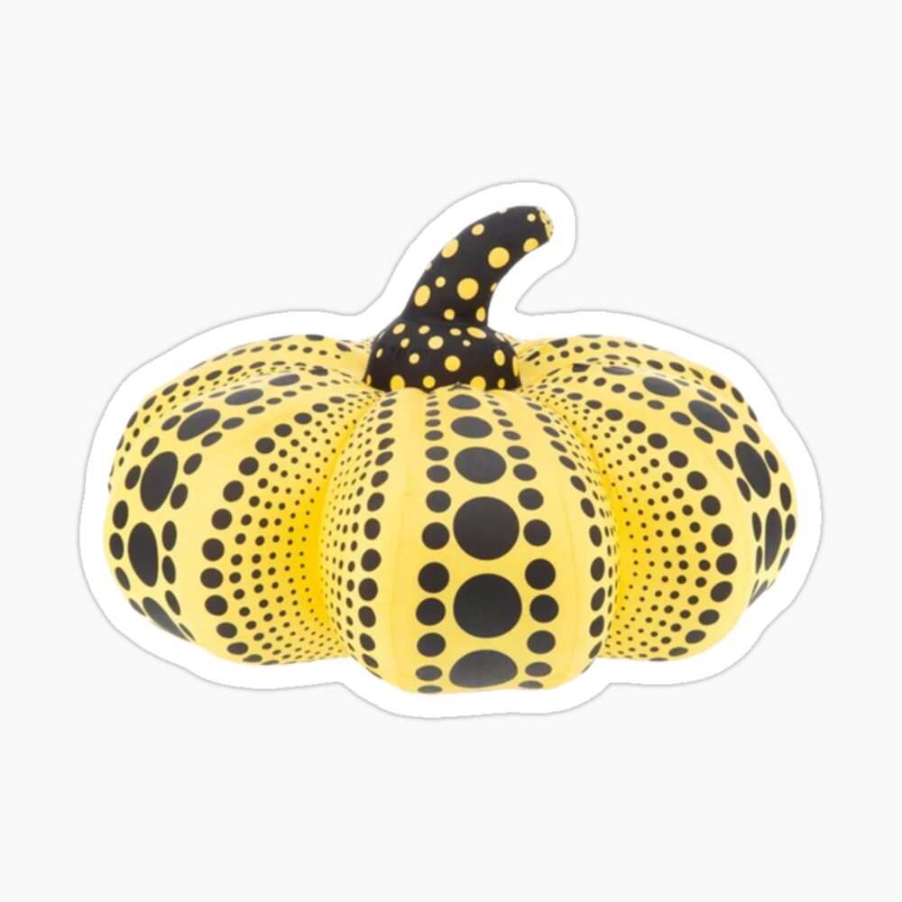 Yayoi Kusama Dancing Pumpkin yellow & black postcard