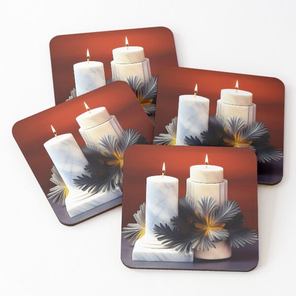 Item preview, Christmas Candles with White Marble  designed and sold by Dana Roper.
