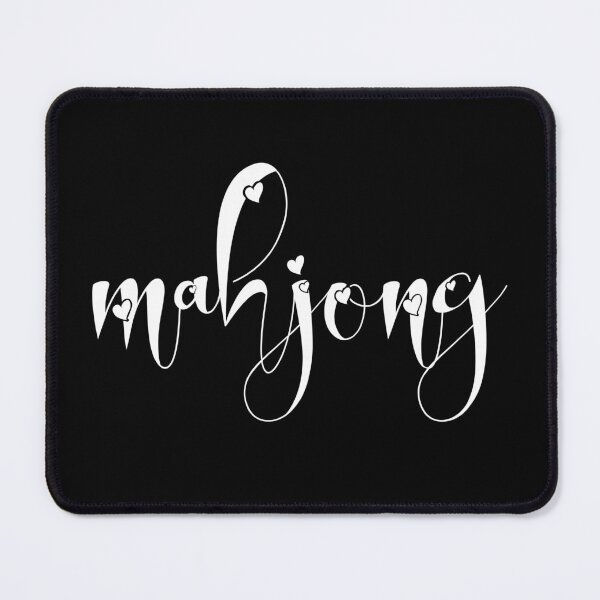 Item preview, mahjong - callygraphic white font with hearts, girly, lovely, feminine designed and sold by EmeraldeaArt.