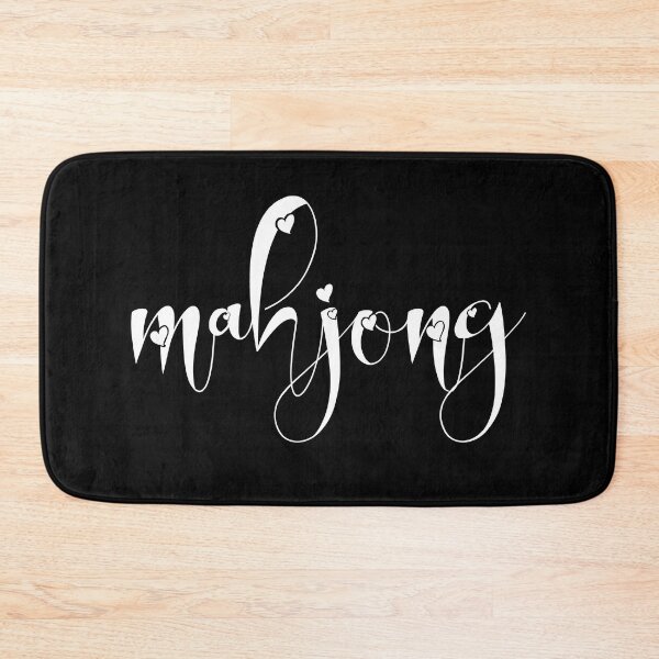 Item preview, mahjong - callygraphic white font with hearts, girly, lovely, feminine designed and sold by EmeraldeaArt.