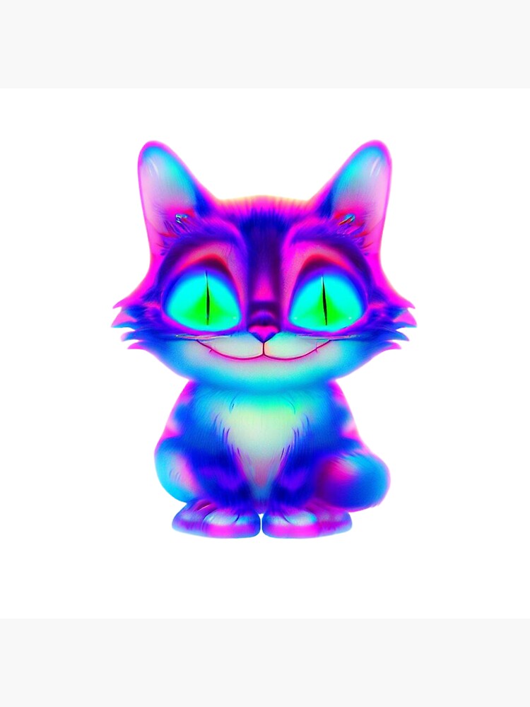 Thumbnail 3 of 3, Sticker, Cheshire cat with psychedelic color designed and sold by Tonny Frøyen.