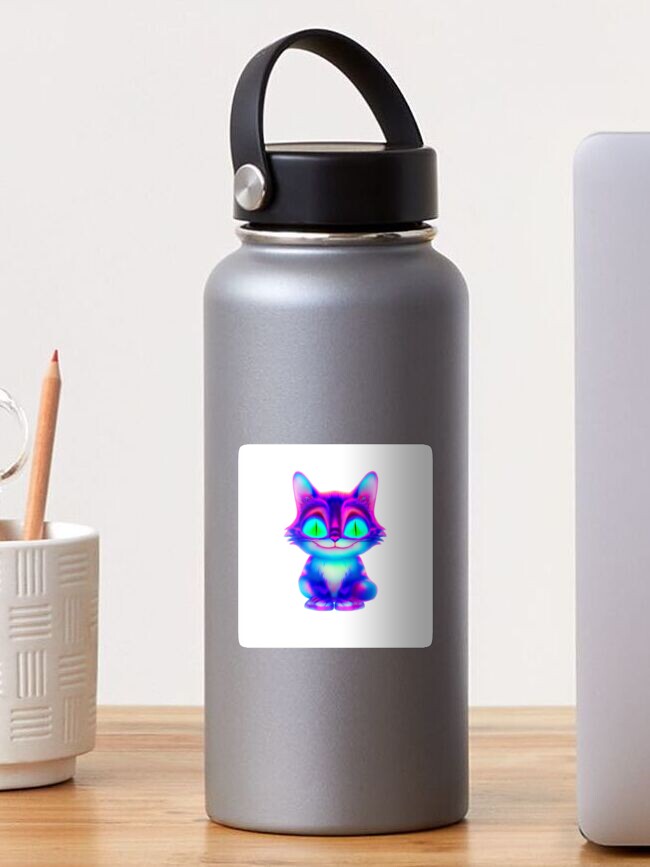 Thumbnail 1 of 3, Sticker, Cheshire cat with psychedelic color designed and sold by cokemann.