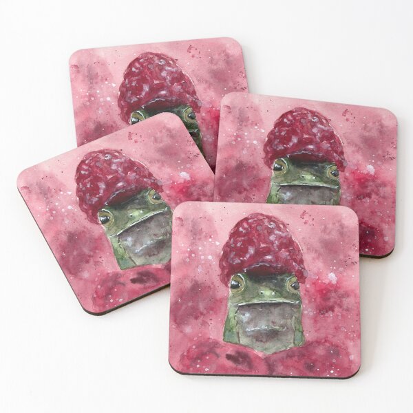 Item preview, Frog Hiding in Raspberries - Watercolor Painting designed and sold by Pattokarts.
