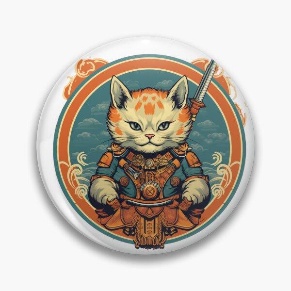 Item preview, cat in armor art designed and sold by printiesart.