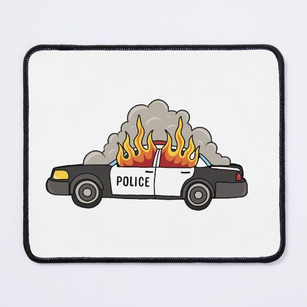 Item preview, Burning cop car designed and sold by ValentinaHramov.